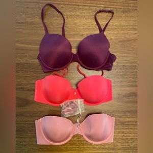 Victoria’s Secret LOT of 3 bras 34C strapless multi-way body by Victoria